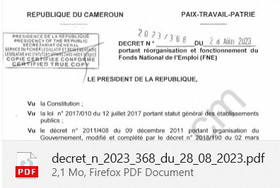 Décret N° 2023/368